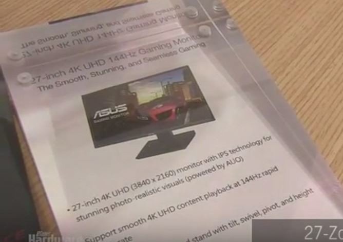 ASUS Plans a 27-Inch, 144Hz, 4K, IPS Gaming Monitor