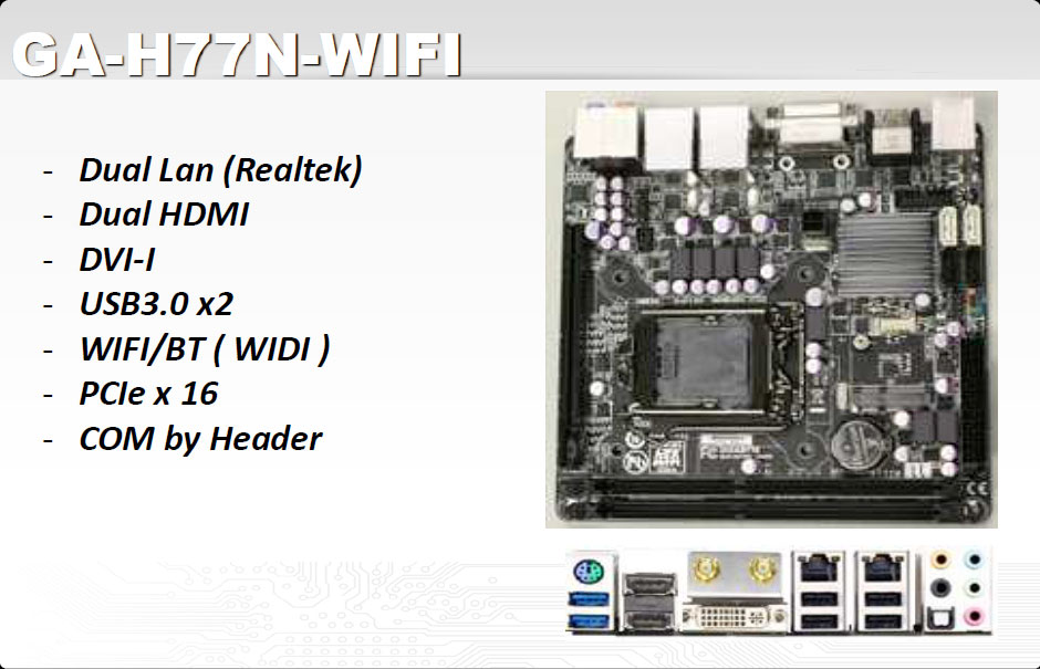 Gigabyte Unveils GA-H77N-WIFI Mini-ITX Motherboard
